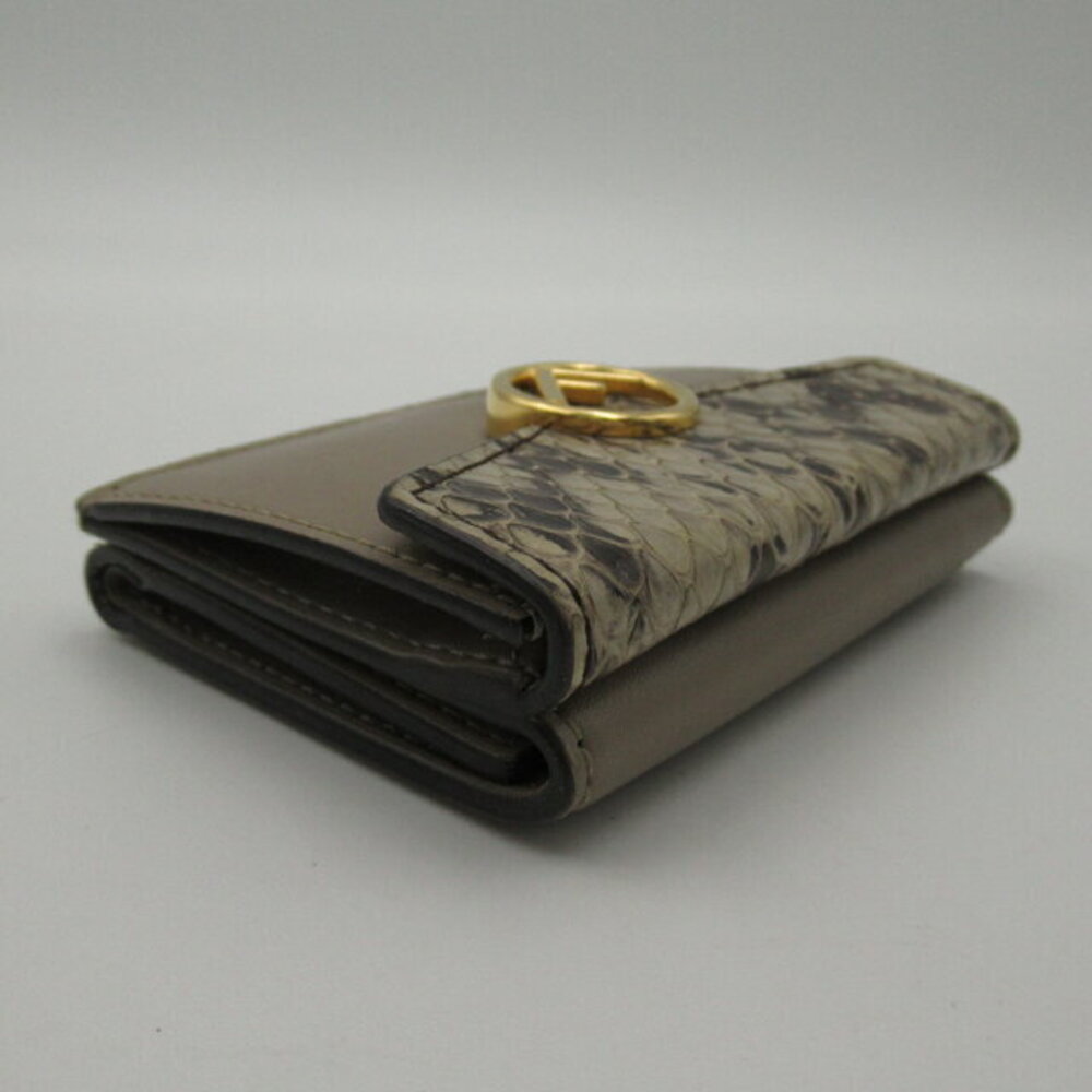 Fendi Compact Tri fold Wallet Exotic Python Leath… - image 3